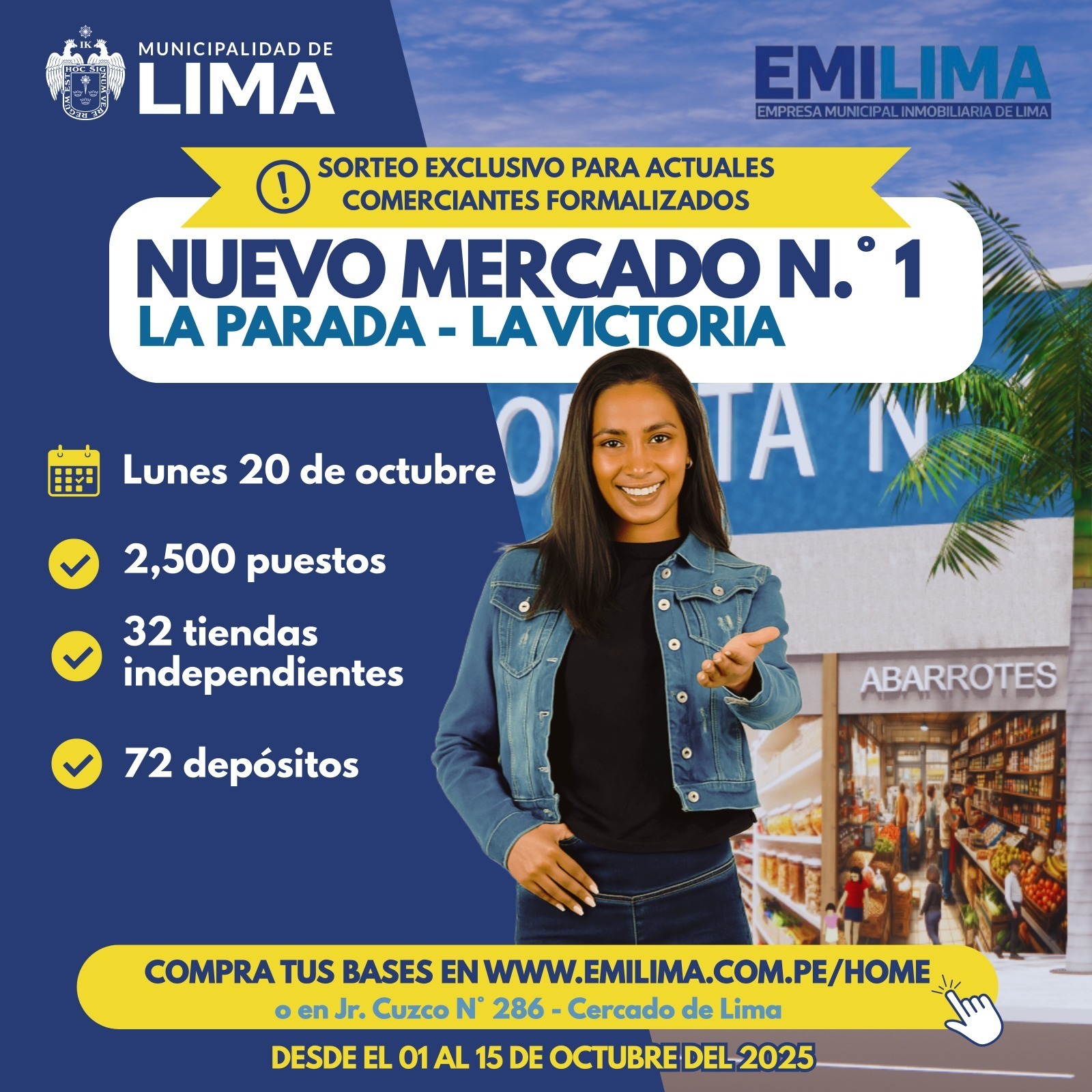 Bases de Sorteo Exclusivo Para Actuales Comerciantes Formalizados 2025 - EMILIMA